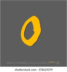 Hand drawn alphabet & number - vector