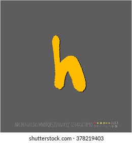 Hand drawn alphabet & number - vector