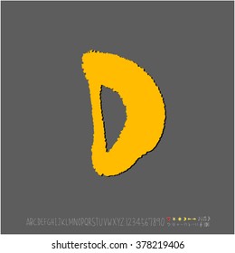 Hand drawn alphabet & number - vector