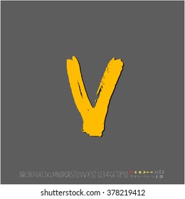 Hand drawn alphabet & number - vector