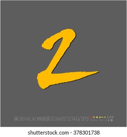 Hand drawn alphabet & number - vector