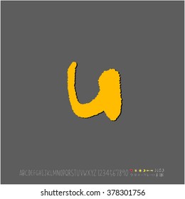 Hand drawn alphabet & number - vector