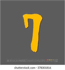 Hand drawn alphabet & number - vector
