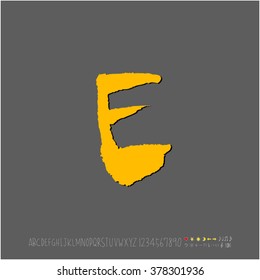 Hand drawn alphabet & number - vector