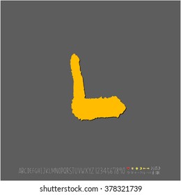 Hand drawn alphabet & number - vector