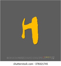 Hand drawn alphabet & number - vector