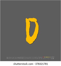 Hand drawn alphabet & number - vector