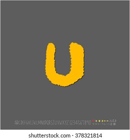 Hand drawn alphabet & number - vector