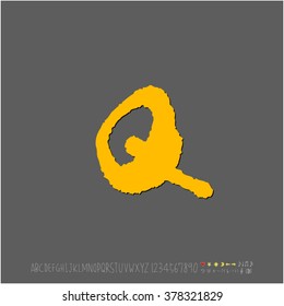 Hand drawn alphabet & number - vector
