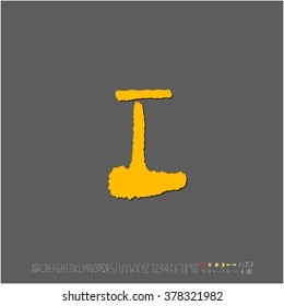 Hand drawn alphabet & number - vector