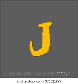 Hand drawn alphabet & number - vector