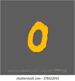 Hand drawn alphabet & number - vector