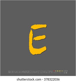 Hand drawn alphabet & number - vector