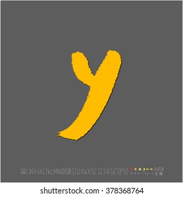 Hand drawn alphabet & number - vector