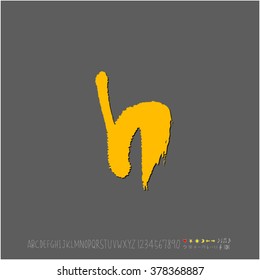 Hand drawn alphabet & number - vector
