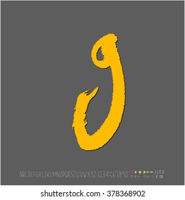 Hand drawn alphabet & number - vector