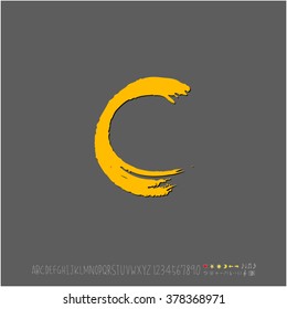 Hand drawn alphabet & number - vector