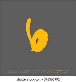 Hand drawn alphabet & number - vector