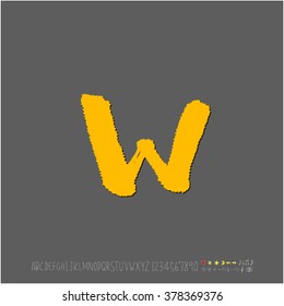 Hand drawn alphabet & number - vector