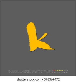 Hand drawn alphabet & number - vector
