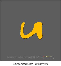 Hand drawn alphabet & number - vector