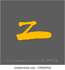 Hand drawn alphabet & number - vector
