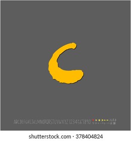 Hand drawn alphabet & number - vector
