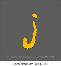 Hand drawn alphabet & number - vector