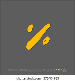 Hand drawn alphabet & number - vector