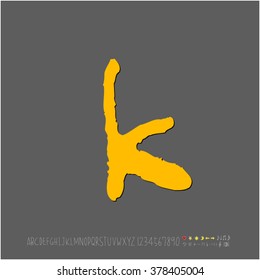 Hand drawn alphabet & number - vector