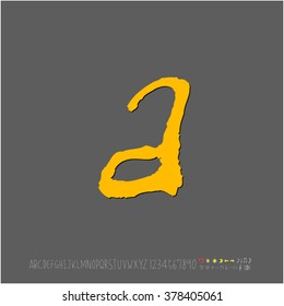 Hand drawn alphabet & number - vector