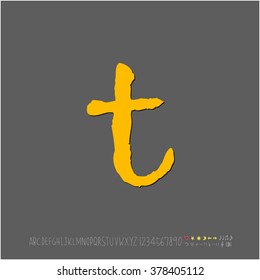 Hand drawn alphabet & number - vector