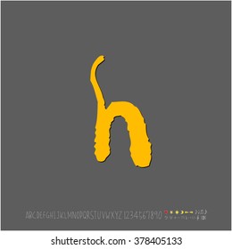 Hand drawn alphabet & number - vector