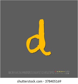 Hand drawn alphabet & number - vector