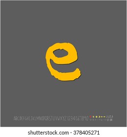 Hand drawn alphabet & number - vector