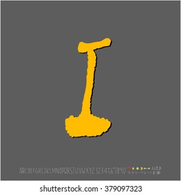 Hand drawn alphabet & number - vector