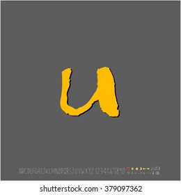 Hand drawn alphabet & number - vector