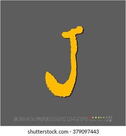 Hand drawn alphabet & number - vector