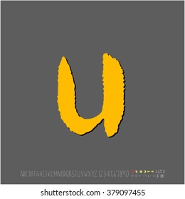 Hand drawn alphabet & number - vector
