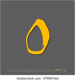 Hand drawn alphabet & number - vector