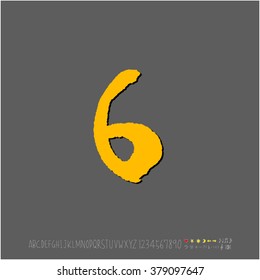 Hand drawn alphabet & number - vector