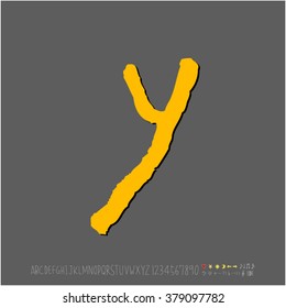 Hand drawn alphabet & number - vector
