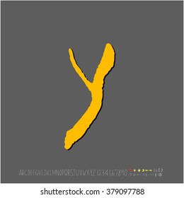 Hand drawn alphabet & number - vector