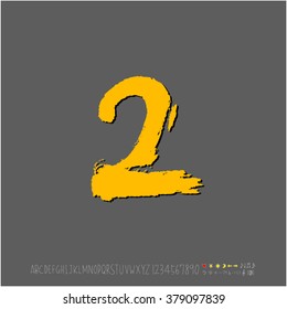Hand drawn alphabet & number - vector