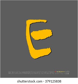 Hand drawn alphabet & number - vector