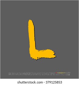 Hand drawn alphabet & number - vector