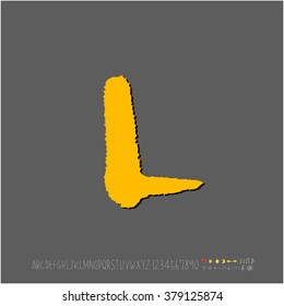 Hand drawn alphabet & number - vector