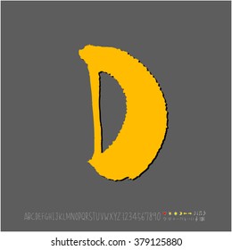 Hand drawn alphabet & number - vector