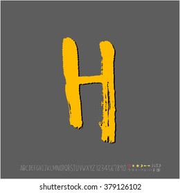 Hand drawn alphabet & number - vector
