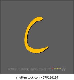 Hand drawn alphabet & number - vector